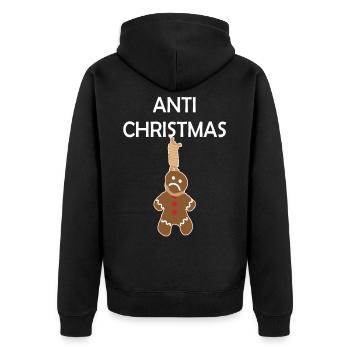 Anti Noël | Biscuit de Noël en pain d'épice - Veste à capuche bio Premium Unisexe - noir - Dos - Nico (187cm)