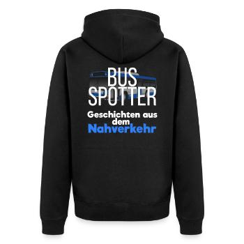 Bus Spotter Public Transport - Unisex Premium Organic Zip Hoodie - black - Back - Nico (187cm)