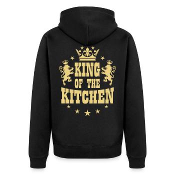 08 KING of the Kitchen Löwen Krone - Veste à capuche bio Premium Unisexe - noir - Dos - Nico (187cm)
