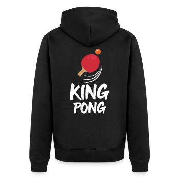 Dearadh Bronntanais Spóirt King Pong - Veste à capuche bio Premium Unisexe - noir - Dos - Nico (187cm)