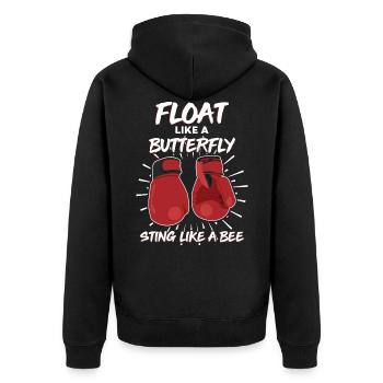 Dearadh Bronntanais Spórt Dornálaíochta - Unisex Premium Organic Zip Hoodie - black - Back - Nico (187cm)