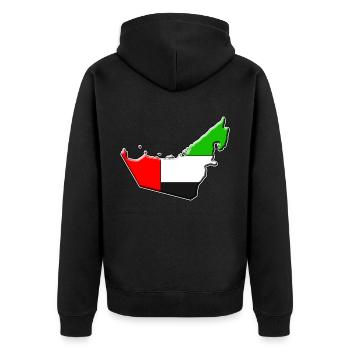 Carte du drapeau des Émirats arabes unis - Veste à capuche bio Premium Unisexe - noir - Dos - Nico (187cm)