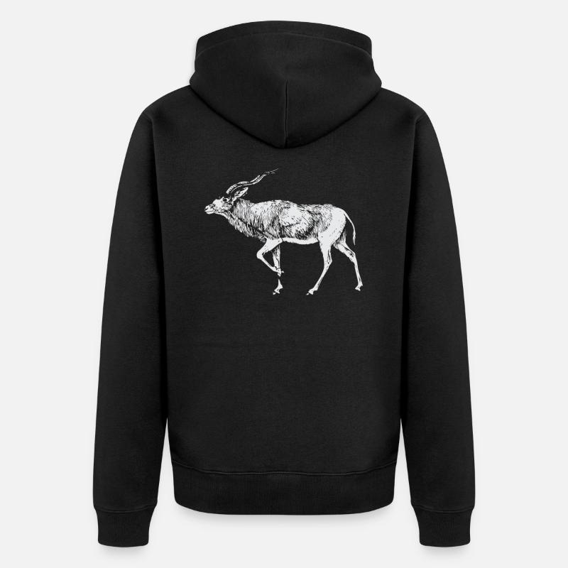 Bronntanas Ainmhithe Addax - Veste à capuche bio Premium Unisexe - noir