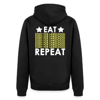 Law studies - Unisex Premium Organic Zip Hoodie - black - Back - Nico (187cm)