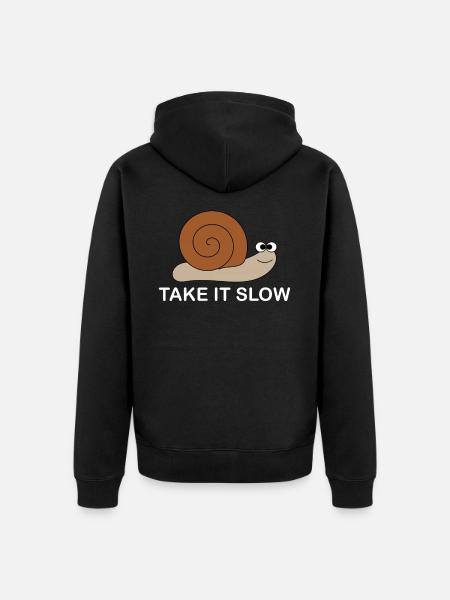 Slow snail - Unisex Premium Organic Zip Hoodie - black