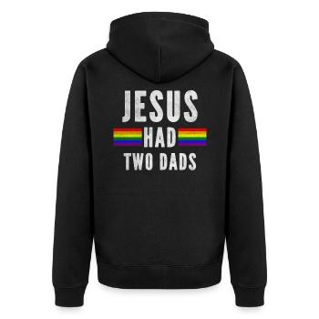 Jésus avait deux pères - Veste à capuche bio Premium Unisexe - noir - Dos - Nico (187cm)