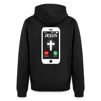 Jésus appelle la foi - Veste à capuche bio Premium Unisexe - noir - Dos - Nico (187cm)