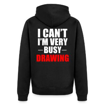 Drawing draftsman drawing painting gift - Unisex Premium Organic Zip Hoodie - black - Back - Nico (187cm)