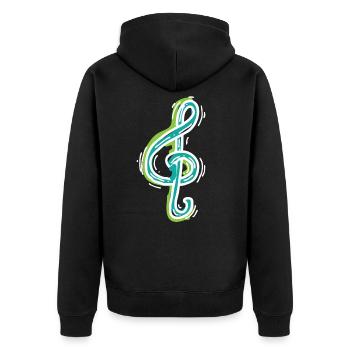 dearadh bronntanais nóta ceoil - Unisex Premium Organic Zip Hoodie - black - Back - Nico (187cm)