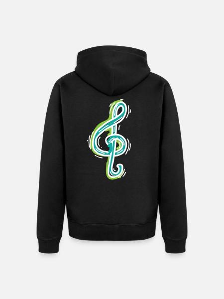 dearadh bronntanais nóta ceoil - Unisex Premium Organic Zip Hoodie - black