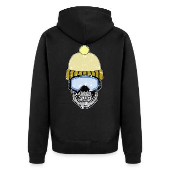 Crâne - avec casquette - snowboard - Veste à capuche bio Premium Unisexe - noir - Dos - Nico (187cm)