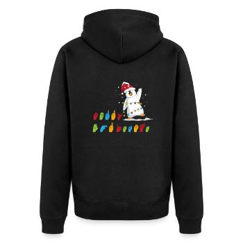 Merry Christmas Penguin Sign Language Sign Sign - Unisex Premium Organic Zip Hoodie - black - Back - Nico (187cm)