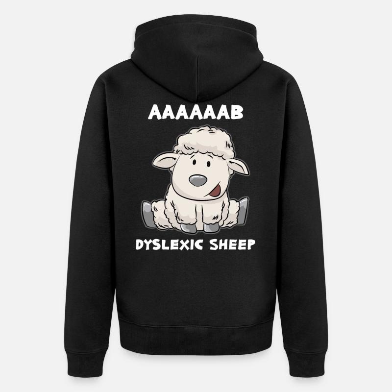 Dyslexie Dyslexique Mouton dyslexique - Veste à capuche bio Premium Unisexe - noir