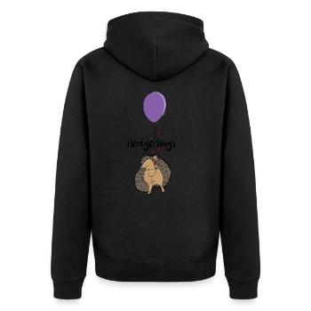 Hedge hugs Hérisson Amour Câlin ballon - Veste à capuche bio Premium Unisexe - noir - Dos - Nico (187cm)
