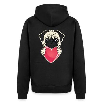 Bronntanas Cool Coeur Amoureux Cool - Veste à capuche bio Premium Unisexe - noir - Dos - Nico (187cm)