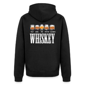 Dearadh Bronntanais Coole Uisce Beatha - Unisex Premium Bio Zip Hoodie - Schwarz - Hinten - Nico (187cm)
