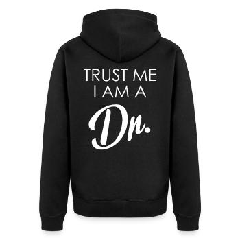 Croyez-moi, je suis un dr. - Promotion - Veste à capuche bio Premium Unisexe - noir - Dos - Nico (187cm)