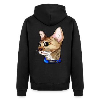 Devon Rex Chat Visage de Chat Amour - Veste à capuche bio Premium Unisexe - noir - Dos - Nico (187cm)