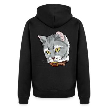 Siberian cat Sibérien Chat Visage De Chat Amour - Veste à capuche bio Premium Unisexe - noir - Dos - Nico (187cm)