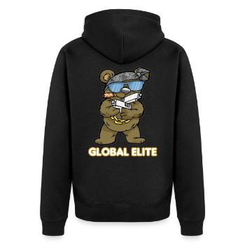 GLOBAL ELITE TEDDY Pistole Gamer Ego Shooter CS GO - Veste à capuche bio Premium Unisexe - noir - Dos - Nico (187cm)