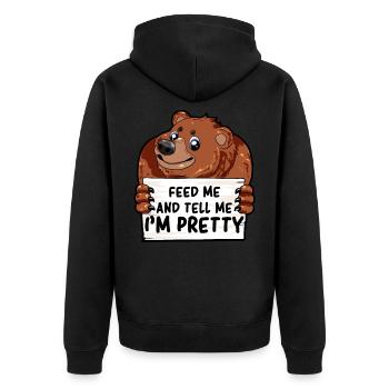 Ours gros ours ours petite amie joufflu Moppelig cadeau - Veste à capuche bio Premium Unisexe - noir - Dos - Nico (187cm)