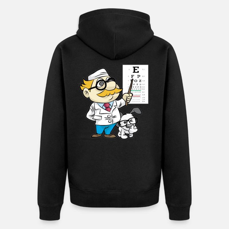 Ophtalmologiste aveugle lunettes médecin chien - Veste à capuche bio Premium Unisexe - noir