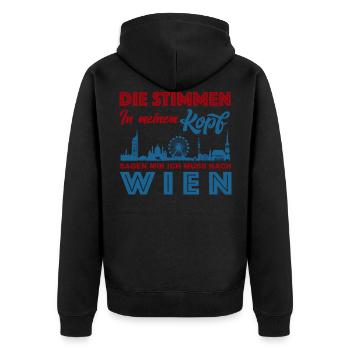 Vienna Shirt - They're right in my head - Gift - Unisex Premium Organic Zip Hoodie - black - Back - Nico (187cm)