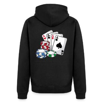 Cartes POKER Poker Chips Texas Cadeau Holdem - Veste à capuche bio Premium Unisexe - noir - Dos - Nico (187cm)