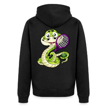 Tennis Queue Raquette Viper Bande dessinée - Veste à capuche bio Premium Unisexe - noir - Dos - Nico (187cm)