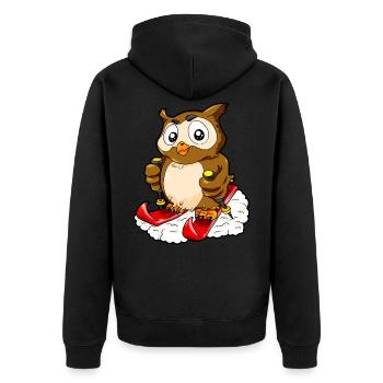 Ski hibou ski skier - Veste à capuche bio Premium Unisexe - noir - Dos - Nico (187cm)