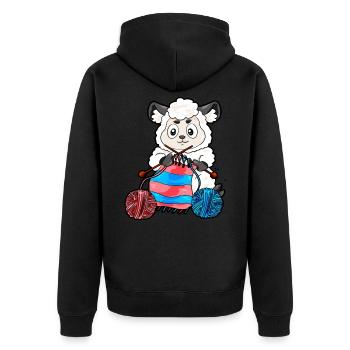 Crochets Couture Tricot Mouton tricoter Cadeau - Veste à capuche bio Premium Unisexe - noir - Dos - Nico (187cm)