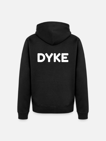 Cool white dyke design for lesbians and friends - Unisex Premium Organic Zip Hoodie - black