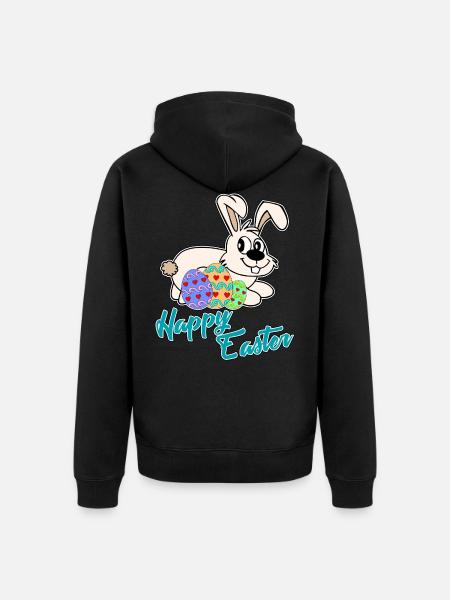 Happy Easter - Happy Easter - Unisex Premium Organic Zip Hoodie - black