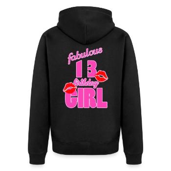 fabuleux 13 anniversaire fille 13ème anniversaire rose Baiser - Veste à capuche bio Premium Unisexe - noir - Dos - Nico (187cm)