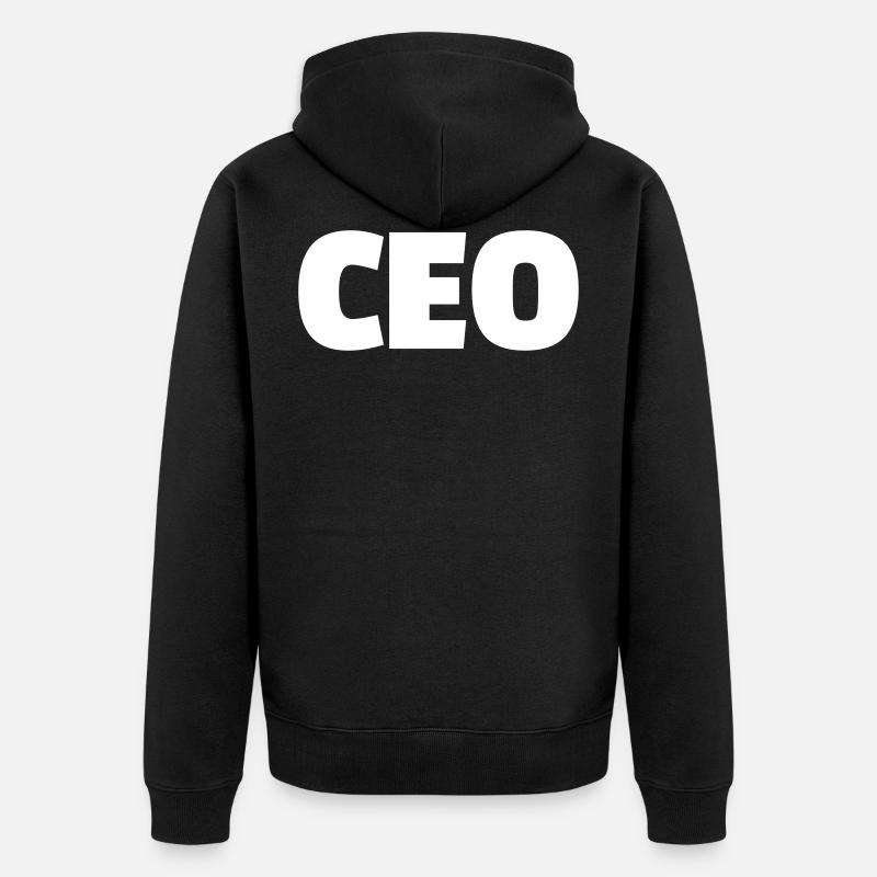 CEO Chef Boss - Unisex Premium Bio Zip Hoodie - Schwarz