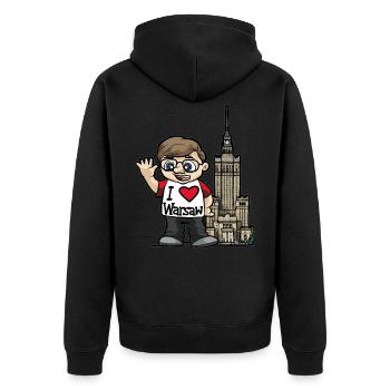 I LOVE WARSAW Warsaw Poland Pole Polish Tourist - Unisex Premium Organic Zip Hoodie - black - Back - Nico (187cm)
