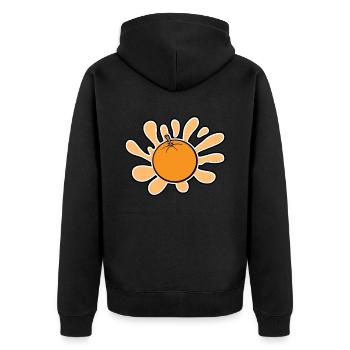 orange - Unisex Premium Organic Zip Hoodie - black - Back - Nico (187cm)