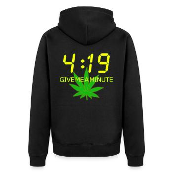 Weed 420 - Unisex Premium Bio Zip Hoodie - Schwarz - Hinten - Nico (187cm)