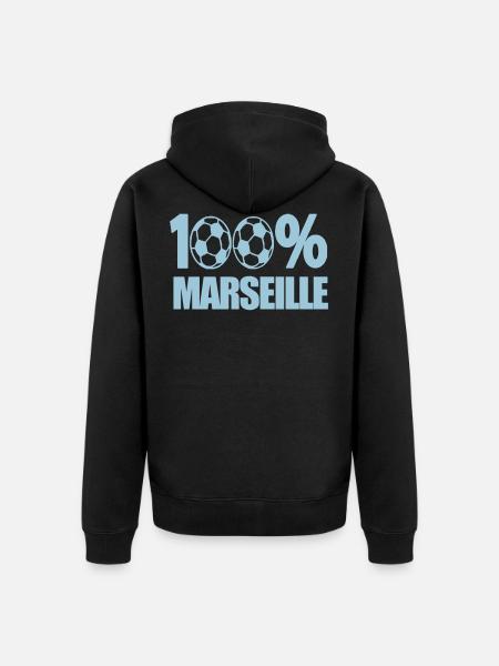 100% Marseille - Veste à capuche bio Premium Unisexe - noir