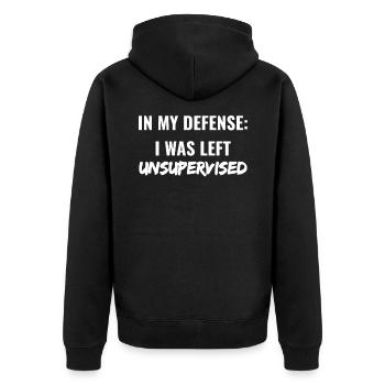 Dans ma défense: je n'étais pas supervisé - Veste à capuche bio Premium Unisexe - noir - Dos - Nico (187cm)
