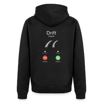Drift Mobile Call JDM Tuner T-shirt - Unisex Premium Bio Zip Hoodie - Schwarz - Hinten - Nico (187cm)