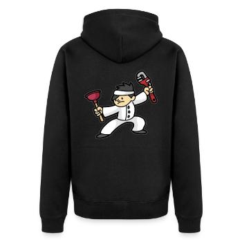 Plombier Ninja Plombier Pinces - Veste à capuche bio Premium Unisexe - noir - Dos - Nico (187cm)