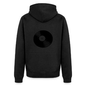 Disque vinyle avec ombre - Veste à capuche bio Premium Unisexe - noir - Dos - Nico (187cm)