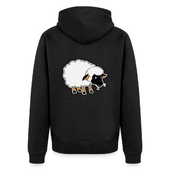 Black Sheep - Sheep - Sheep - Unisex Premium Organic Zip Hoodie - black - Back - Nico (187cm)