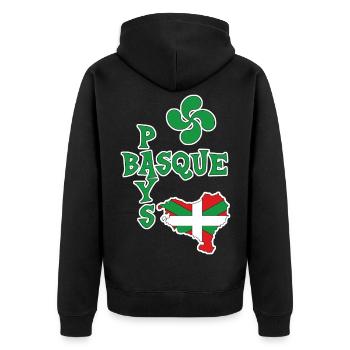 Pays Basque 07 - Veste à capuche bio Premium Unisexe - noir - Dos - Nico (187cm)