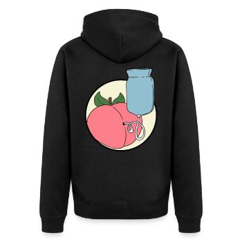 Klismaphilia Enema Anal Play Klistier Sex Popo - Unisex Premium Bio Zip Hoodie - Schwarz - Hinten - Nico (187cm)