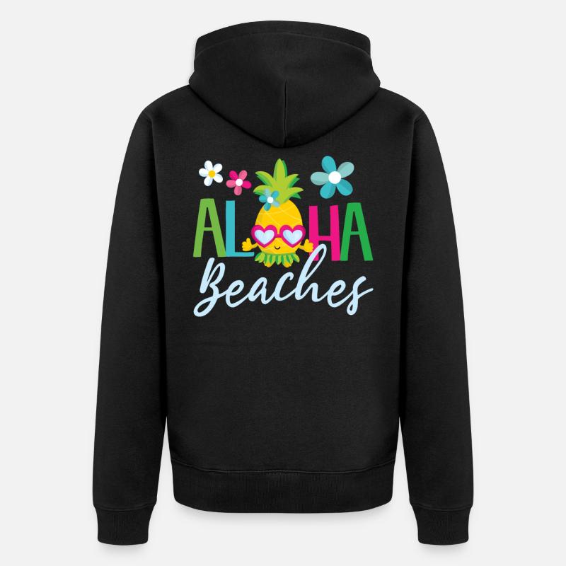 Anopple Beaches dessinant pour l'été - Veste à capuche bio Premium Unisexe - noir