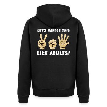 How adults rules stone scissors paper - Unisex Premium Organic Zip Hoodie - black - Back - Nico (187cm)