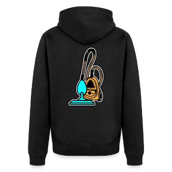 Staubsauger - Unisex Premium Bio Zip Hoodie - Schwarz - Hinten - Nico (187cm)