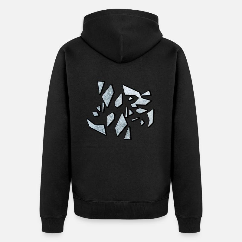 Zerbrochenes Glas - Broken Glass - Unisex Premium Bio Zip Hoodie - Schwarz